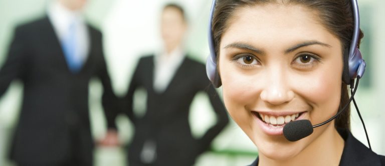 girl with headset on